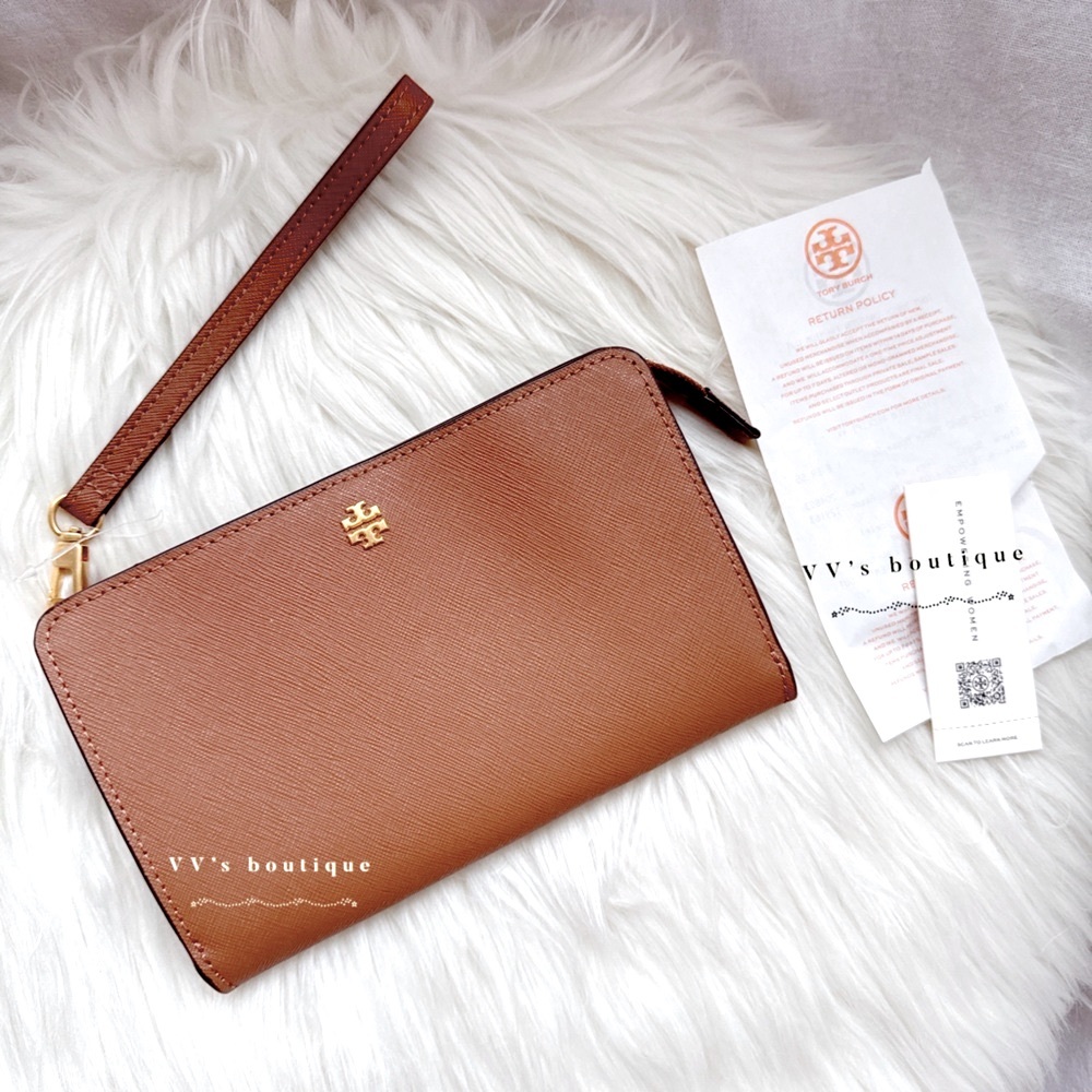 NWT Tory Burch Emerson Pouch Wristlet Wallet Moose 136095 RARE